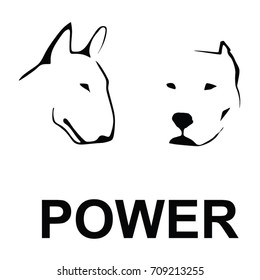 DOG POWER. PIT BULL VECTOR ICON