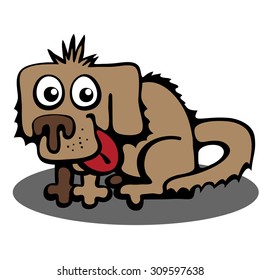 Dog. The primitive pattern. Caricature. Cartoon.