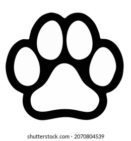 Impresión de perros o gato imprimir icono de vector plano para aplicaciones animales, sitios web u otro diseño creativo