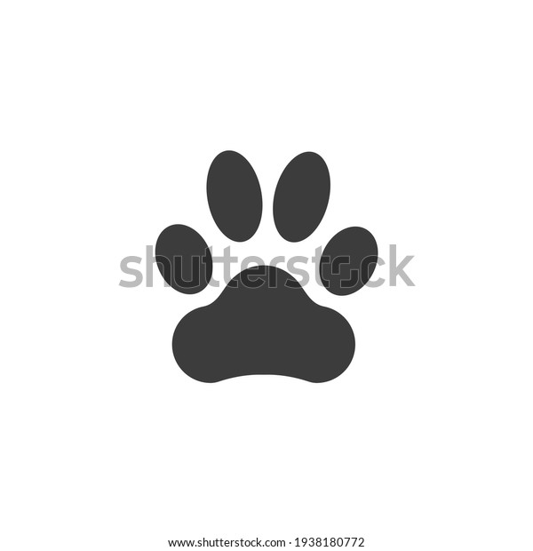 Dog\
Print Icon Isolated on Black and White Vector\
Graphic