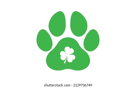  Dog Print and Shamrock SVG - St Patrick's SVG Vector