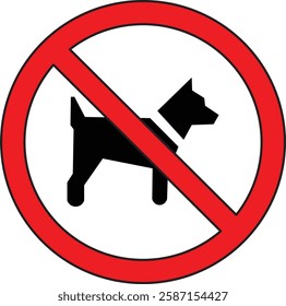 dog prohibition sign icon vector