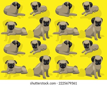 Dog Pug Character Seamless Wallpaper Background