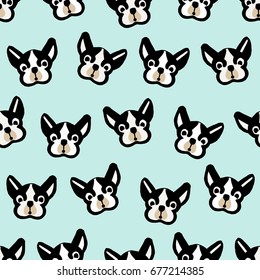 dog pug seamless vector pattern