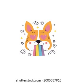 Dog Puke Emoticon Vector Illustration