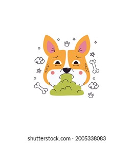 Dog Puke Emoticon Vector Illustration