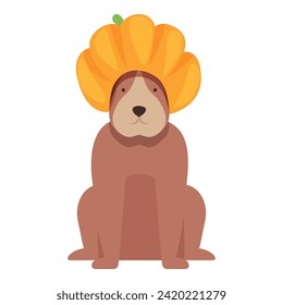 Dog pumpkin costume icon cartoon vector. Cute pet. Animal party