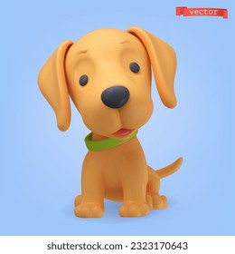 Dog puppy 3d cartoon vector icon - Shutterstock ID 2323170643