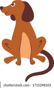 Dog, puppy, animal, hand drawn, childish vector isolated on white background. Concept for logo, icon, cards 
