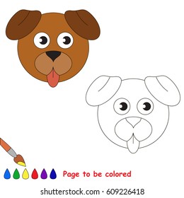 Dog Puppy to be colored, the coloring book for preschool kids with easy educational gaming level.