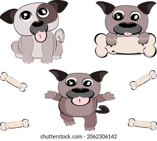 dog puppy brown sitting cute cute animal vector illustration pet