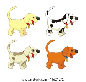 Dog puppy cartoon vector illustration