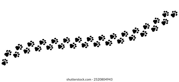 Dog, puppy, cat foot print silhouette vector. Paw vector, icon, silhouette. Dog, cat, bear paw symbol flat icon. Vector illustration.