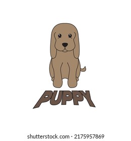 Dog puppy cute logo Vector design