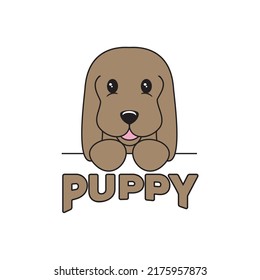 Dog puppy cute logo Vector design