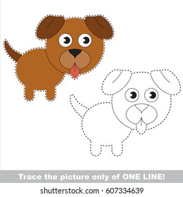 Dog Puppy. Dot to dot educational game for kids.