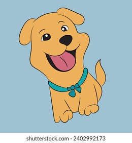 dog puppy funny cartoon character illustration 