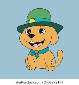 dog puppy funny cartoon character illustration 