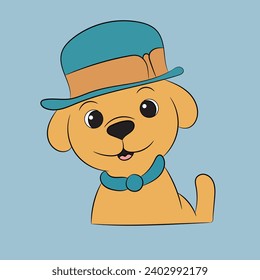 dog puppy funny cartoon character illustration 