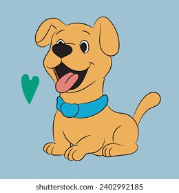 dog puppy funny cartoon character illustration 