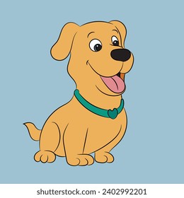 dog puppy funny cartoon character illustration 