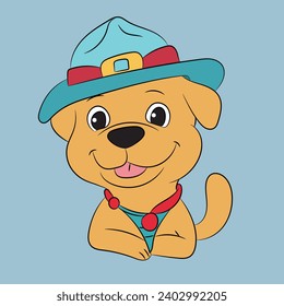 dog puppy funny cartoon character illustration 