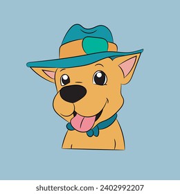 dog puppy funny cartoon character illustration 