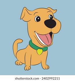dog puppy funny cartoon character illustration 