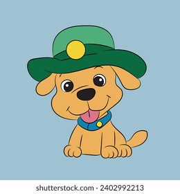 dog puppy funny cartoon character illustration 