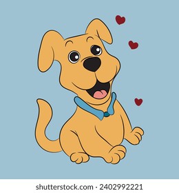 dog puppy funny cartoon character illustration 