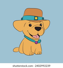 dog puppy funny cartoon character illustration 