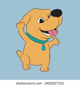 dog puppy funny cartoon character illustration 