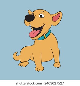 dog puppy funny cartoon character illustration 