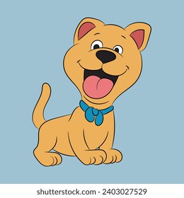 dog puppy funny cartoon character illustration 