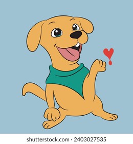 dog puppy funny cartoon character illustration 