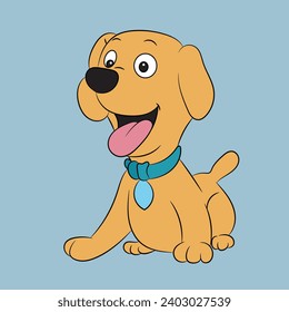 dog puppy funny cartoon character illustration 