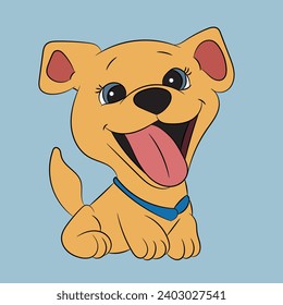 dog puppy funny cartoon character illustration 