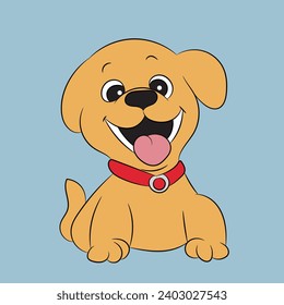 dog puppy funny cartoon character illustration 