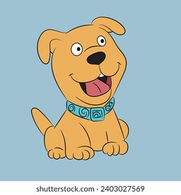 dog puppy funny cartoon character illustration 