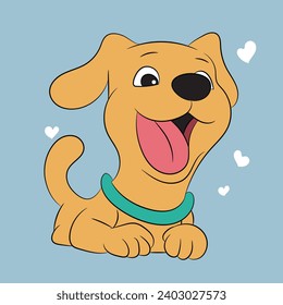 dog puppy funny cartoon character illustration 