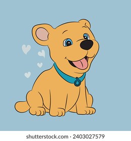 dog puppy funny cartoon character illustration 