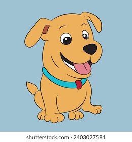 dog puppy funny cartoon character illustration 