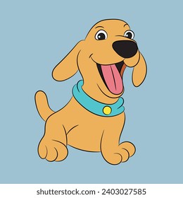 dog puppy funny cartoon character illustration 