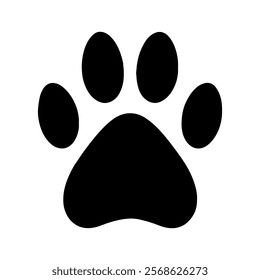 Dog puppy golden retriever paw print silhouette icon vector illustration design on white background.