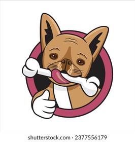 Dog Puppy Holding Bone Cartoon Design Illustration vector eps format , suitable for your design needs, logo, illustration, animation, etc.