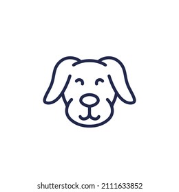 dog, puppy line icon on white