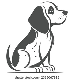 dog, puppy mascot logo, design for badge, emblem, or printing, pet logo design, Vector illustration