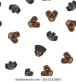 dog puppy pet animal cute vector seamless pattern thin line illustration