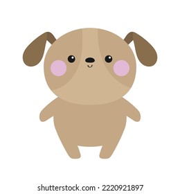 Dog puppy pooch icon. Cute cartoon kawaii funny baby character. Funny face. Pink cheek. Help homeless animal concept. Adopt me. Pet adoption. Flat design. White background. Isolated. Vector
