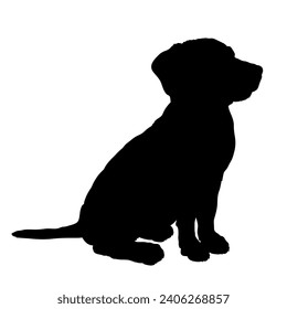 Dog Puppy sitting silhouette Breeds Bundle Dogs on the move. Dogs in different poses. jumps, the dog runs. The dog is sitting. The dog is lying down playing
